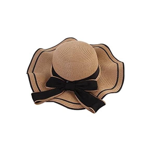 Women\'s Wide Brim Straw Hat Sun Protection Hat Floppy Hat with Bowknot main image 4
